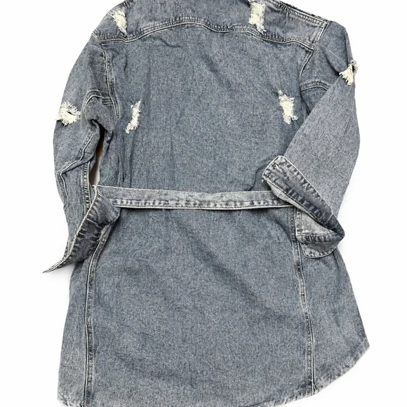 Studded Denim Belted Jacket - Picture 2 of 2